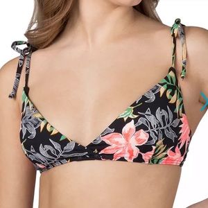Roxy Floral Tie Strap Bikini Top